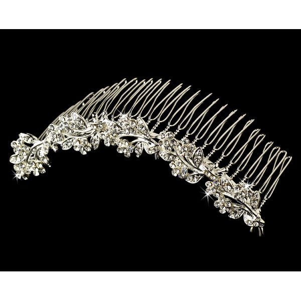 Rhinestone Floral Bridal Hair Comb