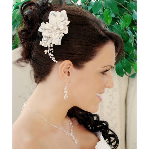 Elegant Crystal & Freshwater Pearl Bridal Hair Comb