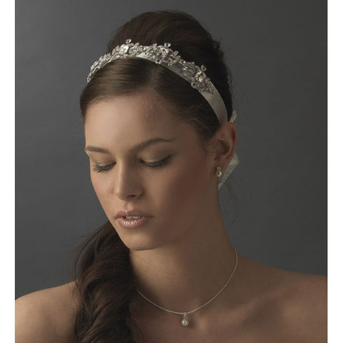 Rhinestone Vintage Bridal Ribbon Headband