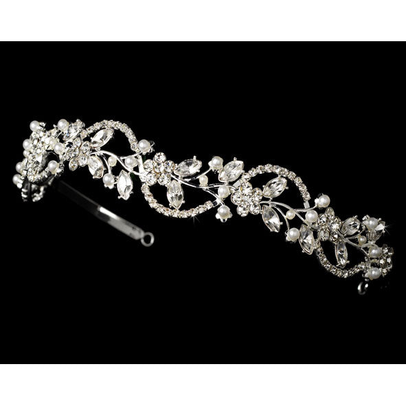 Crystal and Pearl Wedding Floral Headband ( 5 colors)