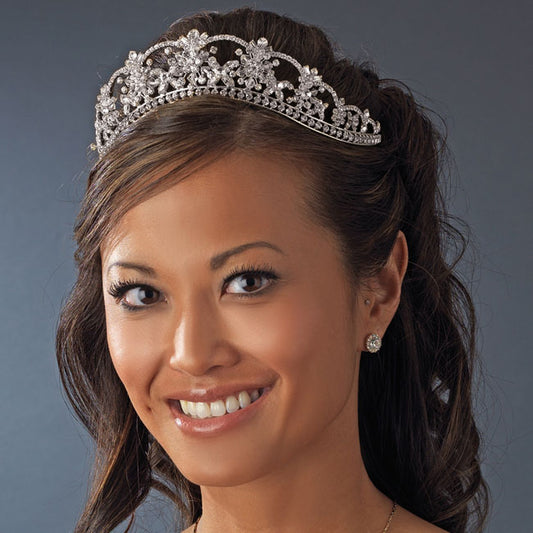 Sparkling Swarovski Crystal & Rhinestone Silver Bridal Tiara