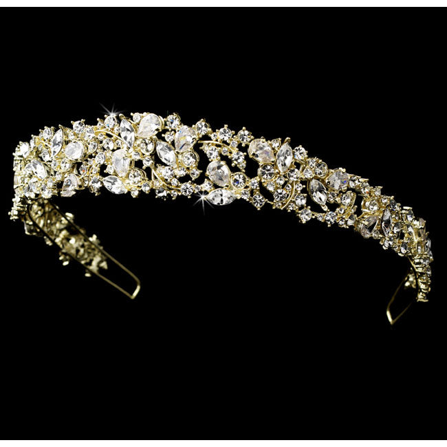 Bridal Headband Majestic CZ Crystals Tiara (Silver or Gold)