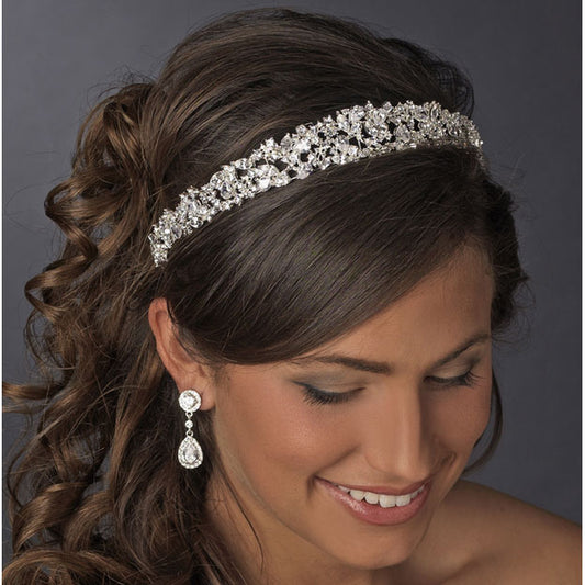 Bridal Headband Majestic CZ Crystals Tiara (Silver or Gold)