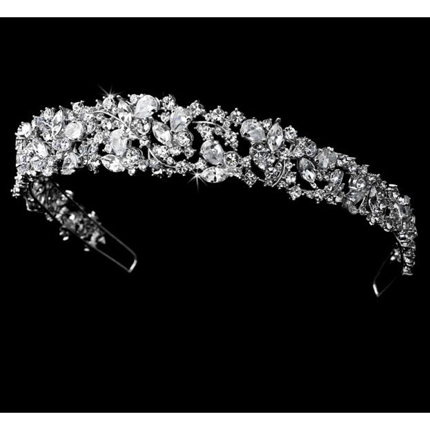 Bridal Headband Majestic CZ Crystals Tiara (Silver or Gold)