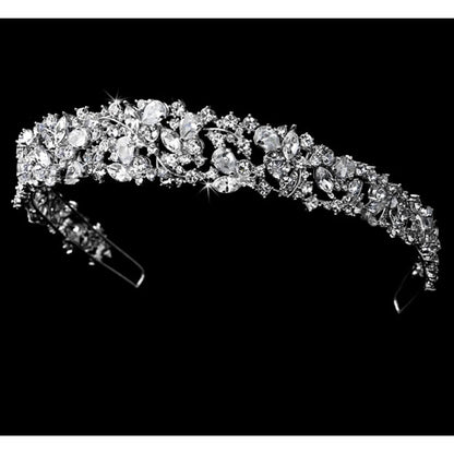 Bridal Headband Majestic CZ Crystals Tiara (Silver or Gold)