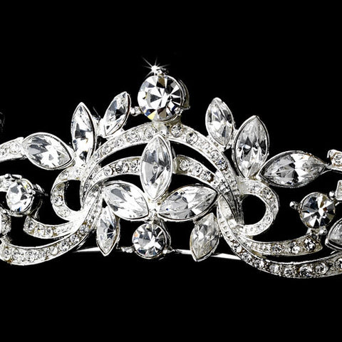 Bridal Tiara Weave Design Tiara with Marquise Cut Rhinestones