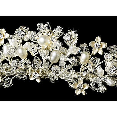 Freshwater Ivory Pearls & Swarovski Crystals Tiara