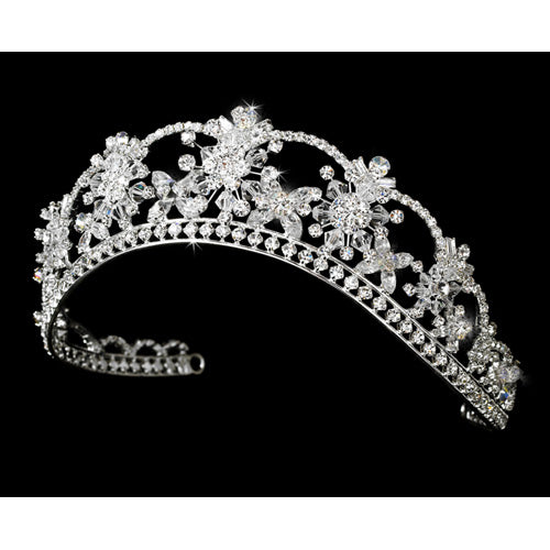Sparkling Swarovski Crystal & Rhinestone Silver Bridal Tiara