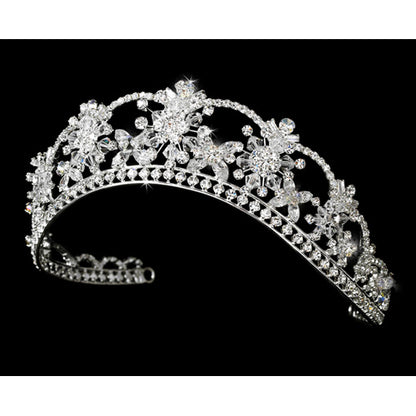 Sparkling Swarovski Crystal & Rhinestone Silver Bridal Tiara