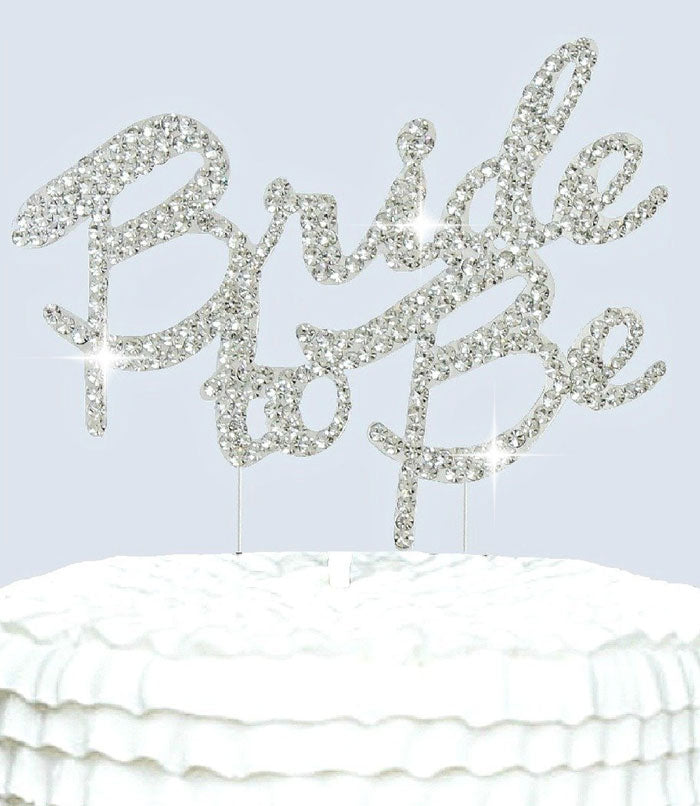 Bride to Be Cake Topper Silver Bling Bridal Shower Cake Toppers