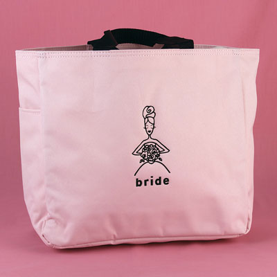 Bride Pink Embroidered Tote Bag - Bridal Gifts