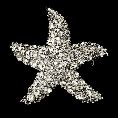 Starfish Crystal CZ Brooch