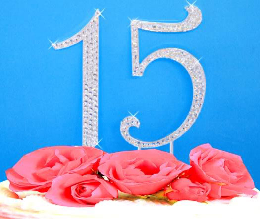 Large Crystal Number Cake Topper Silver Crystal Birthday Anniversary 0-9 Any Number