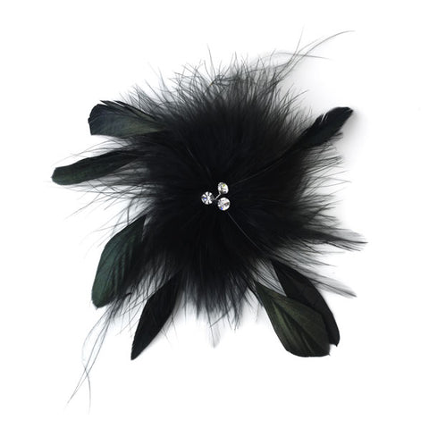 Bridal Crystal Feather Fascinator Clip with Brooch Pin (5 colors)