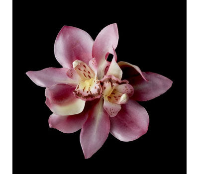 Pink Delicate Double Orchid Flower Bridal Hair Clip