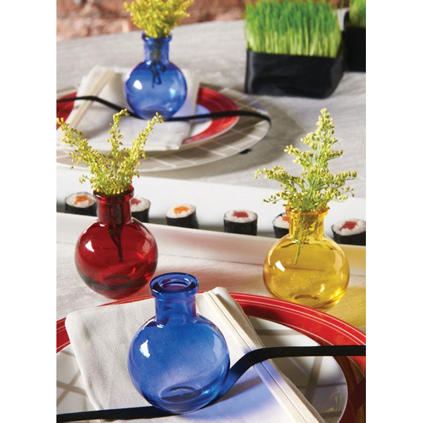 Transparent Glass Vases Pack of 5 Table Decorations 6 Colors