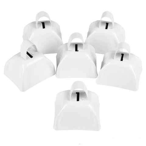 3 inch White Metal Cowbells Pack of 12 Party Favors