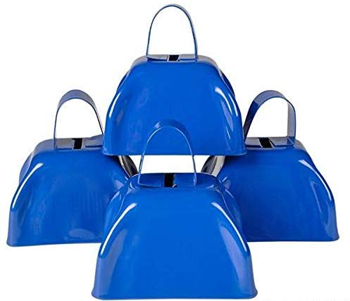 Blue Metal Cowbell 3 inches Pack of 12 Party Favors