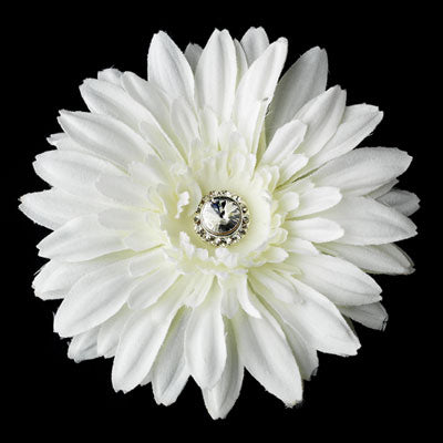 Creamy Starburst Dahlia Flower Bridal Hair Clip with Rhinestone