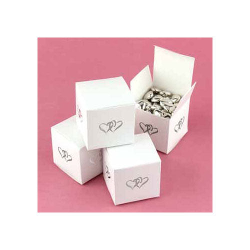 White Linked at Heart Favor Boxes (Pack of 25)