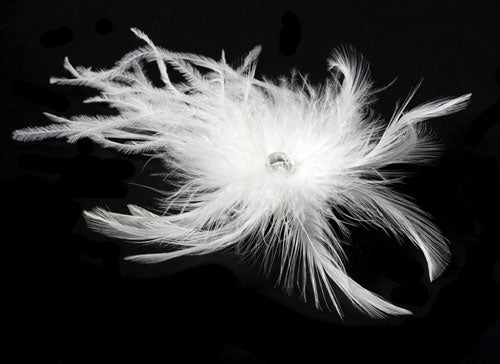 Bridal Feather Hair Comb Feather Fascinator Clip White or Ivory