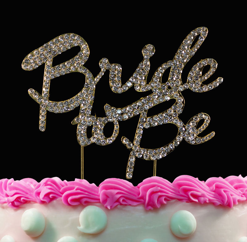 Bride to Be Cake Topper Gold Bling Bridal Shower Cake Toppers