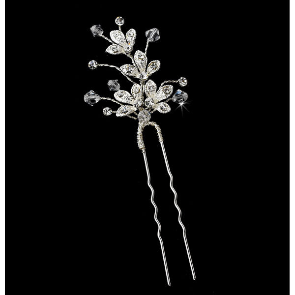 Crystal Sprung Ornate Hair Pin