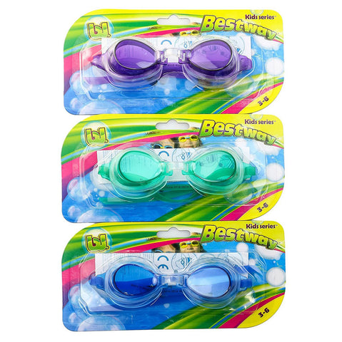 High Style Swimming Goggles Set of 3 Assorted Colors Kids Age 3 up