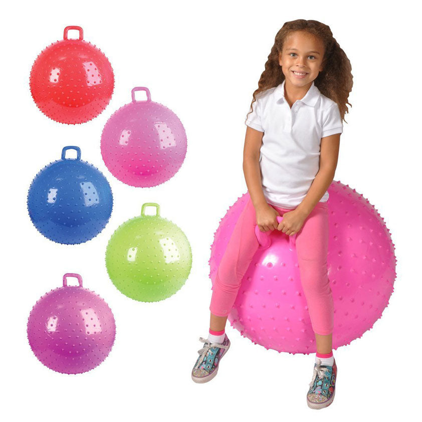 36 Inch Knobby Bouncy Ball with Handle Multiple Colors