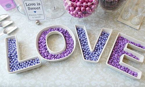 LOVE Plates Set Wedding Centerpiece Decorations