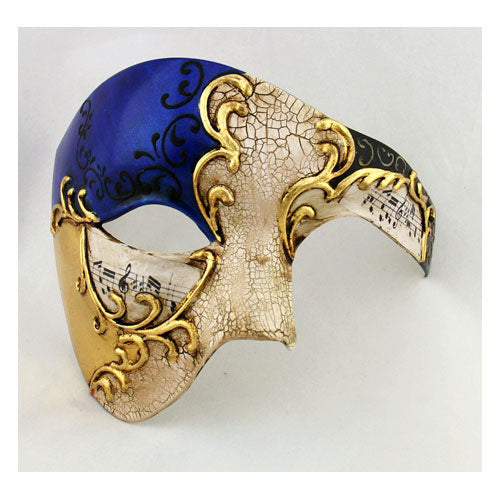 Phantom of the Opera Gold Blue Musical Venetian Masquerade Masks