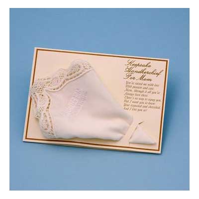 Mother of the Bride Handky Handkerchief (White or Ivory)