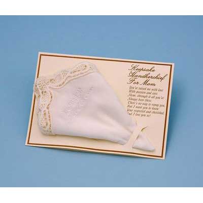 Mother of the Groom Handky Handkerchief (White or Ivory)