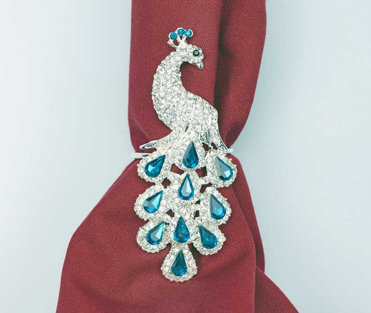 Peacock Napkin Rings Set of 4 Napkin Holders