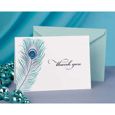 Wedding Thank You Cards Peacock Thank You Notes (Pack/50)