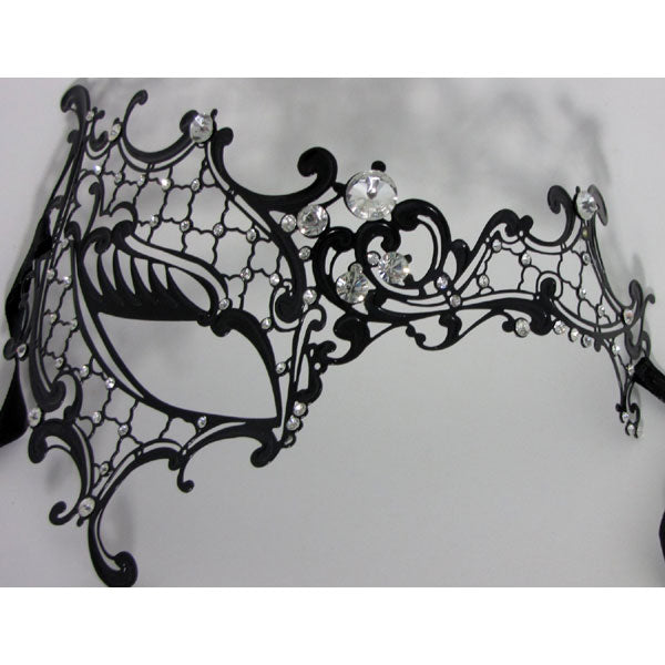 Phantom of the Opera Inspired Lady Half Face Laser Cut Metal Mask Black