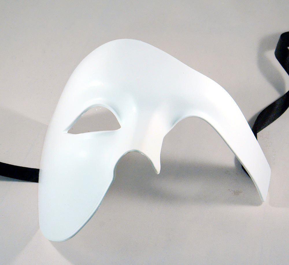 Half Face Phantom of the Opera Masquerade Masks White or Black