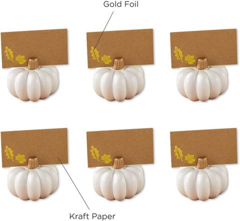 Pumpkin Place Card Holder Set of 6 Gold or White
