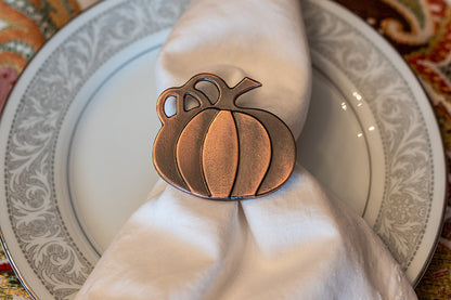 Pumpkin Napkin Rings for Thanksgiving, Halloween Party, Dinners, Parties - Set of 4 Napkin Holders