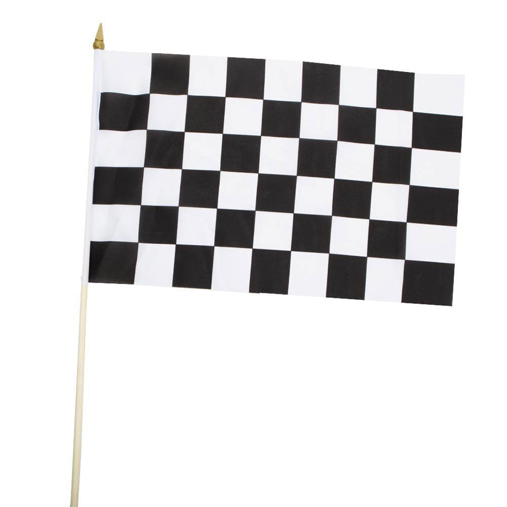 Polyester Standard Checkered Black and White Racing Flags Set of 12