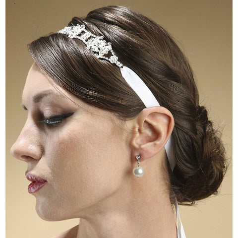 Swarovski Crystal Bridal Headband or Belt with Ribbon