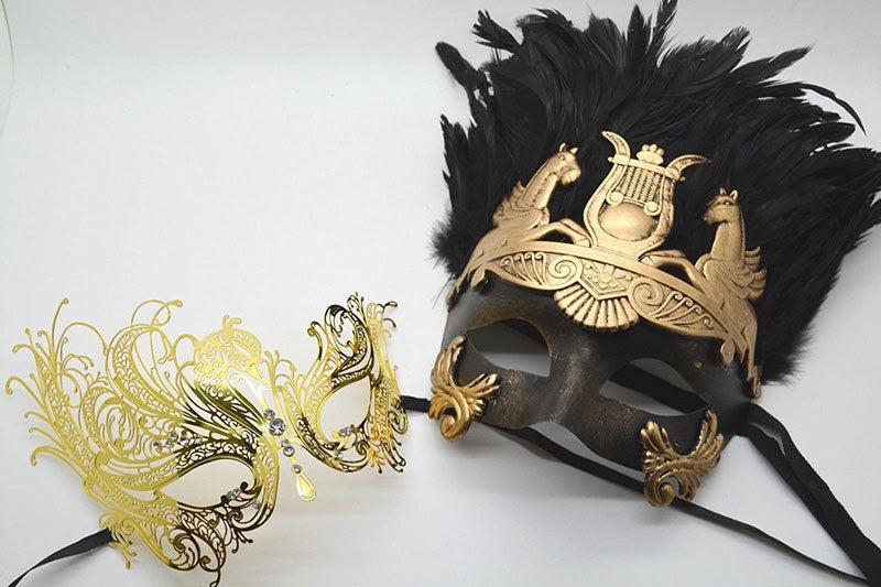 His & Hers Masquerade Masks Set Luxury Roman Greek God Goddess Set