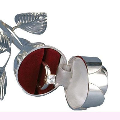 Silver Plated Rose Ring Holder As Ring Pillow