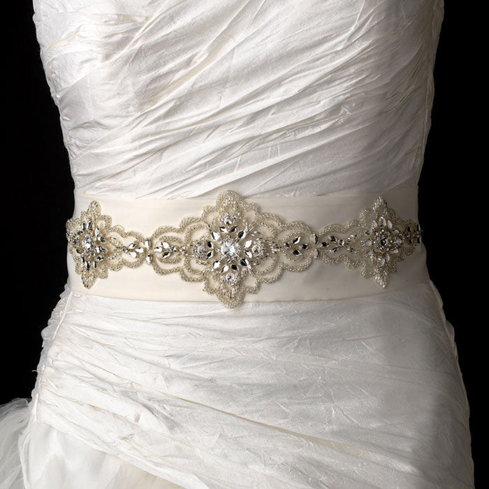 Stunning Beaded Modern Vintage Bridal Sash Belt