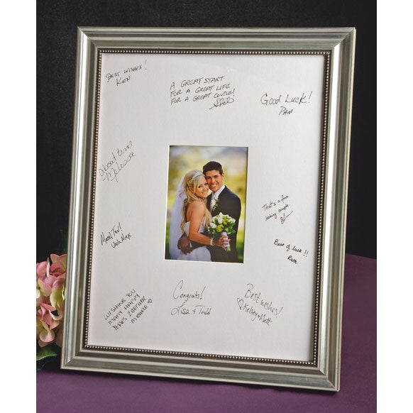 Wedding Guest Signature Frame Silver Signature Picture Frame