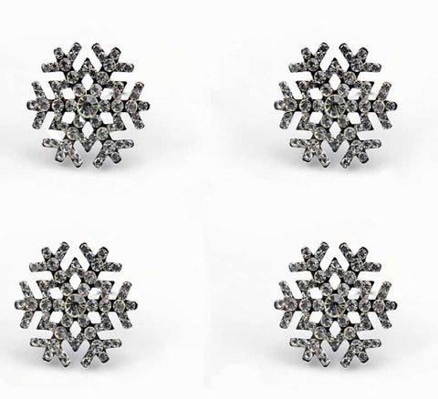 Sparkling Snowflake Napkin Rings Set of 4 Napkin Holders