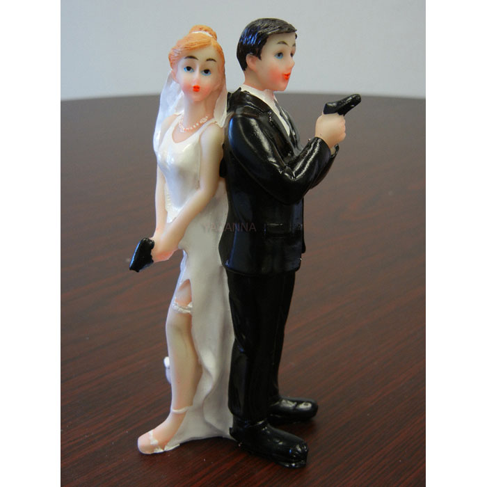 Sexy Spy Wedding Cake Topper Bride and Groom Cake Toppers