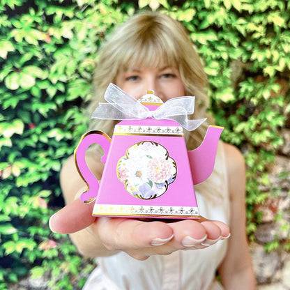 Tea Time Teapot Favor Boxes Set of 24 Assorted Color bridal Shower Tea Party Favors
