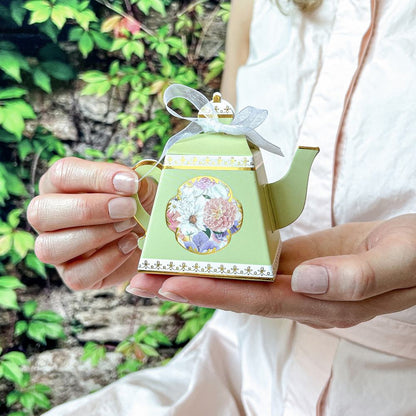 Tea Time Teapot Favor Boxes Set of 24 Assorted Color bridal Shower Tea Party Favors