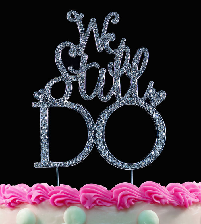 We Still Do Silver Bling Annviersary Cake Topper Decorations